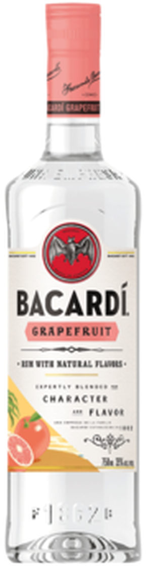 Bacardi Grapefruit Flavored Rum Bottle PNG Image