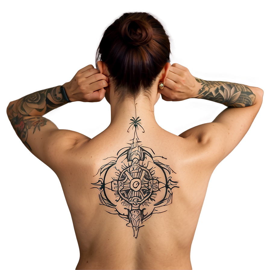 Back Of Neck Tattoo Creations Png Kda PNG Image