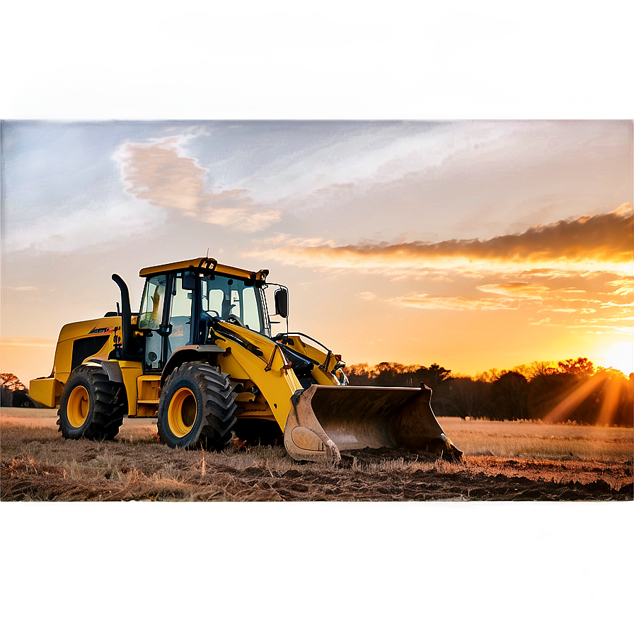 Backhoe Loader At Sunset Png 82 PNG Image