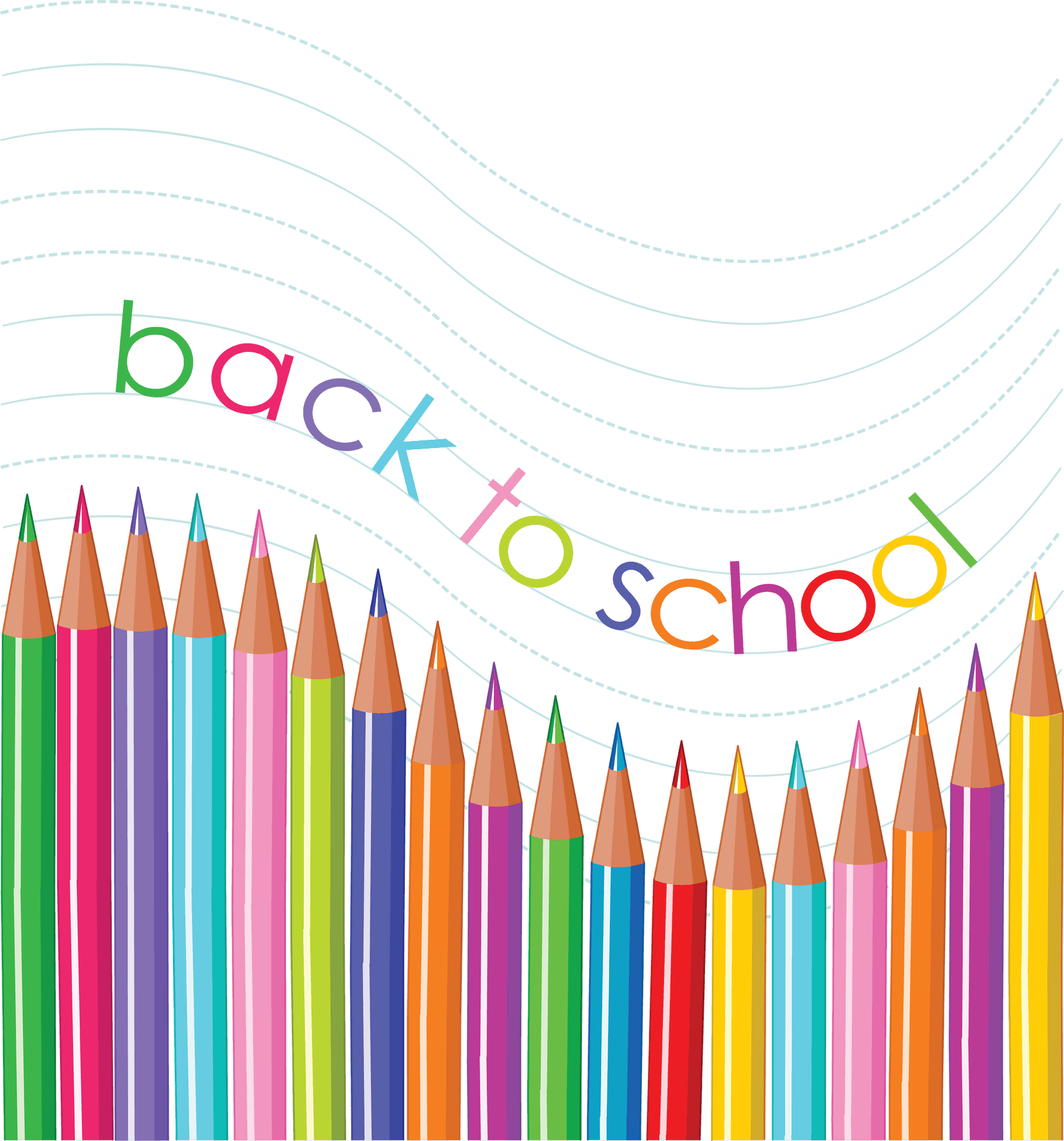 Backto School Colored Pencils PNG Image