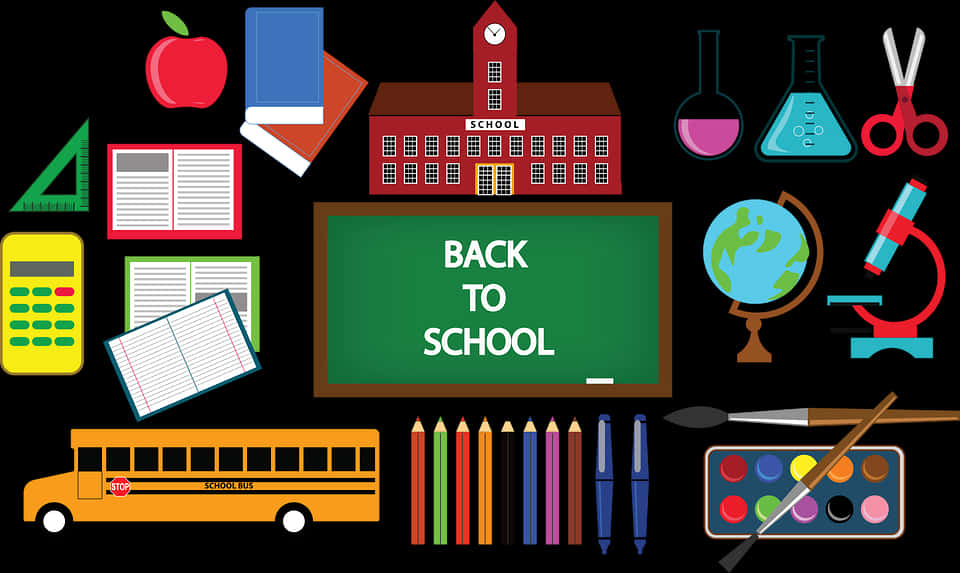 Backto School Essentials Graphic PNG Image