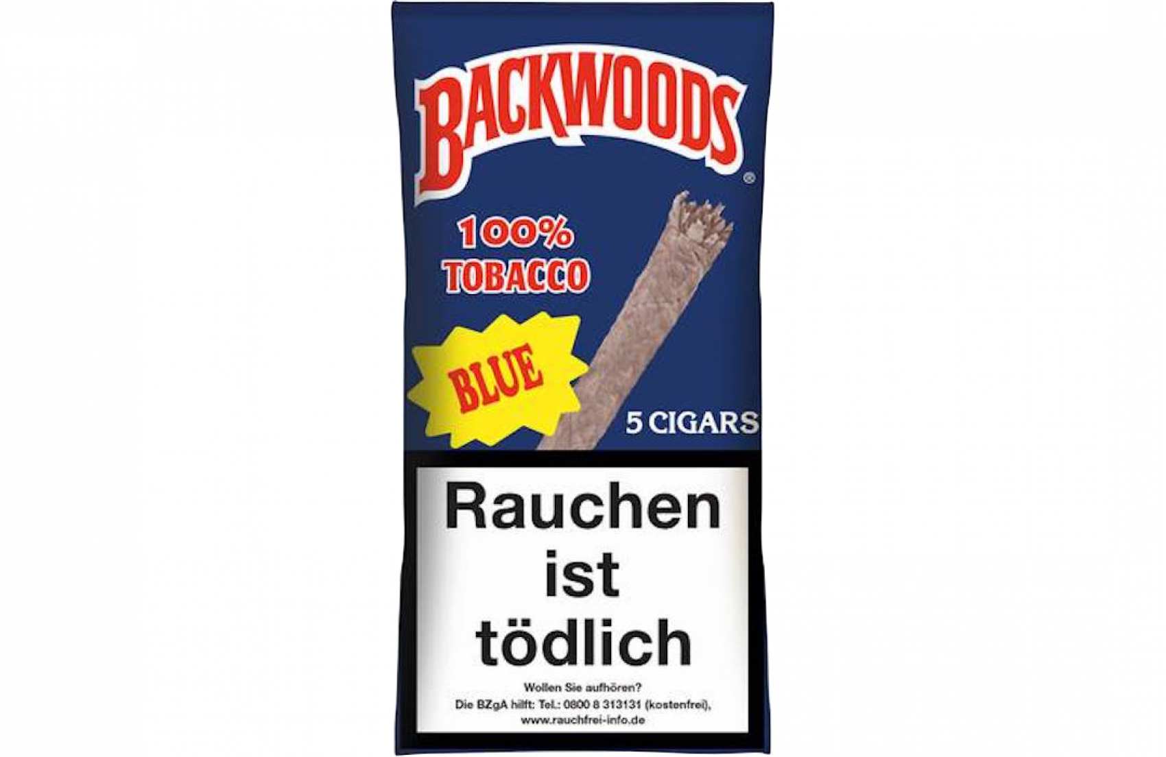 Backwoods Blue Cigars Health Warning PNG Image