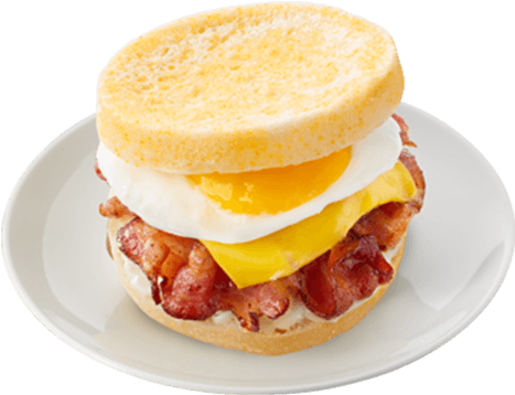 Bacon Egg Cheese Muffin Sandwich PNG Image