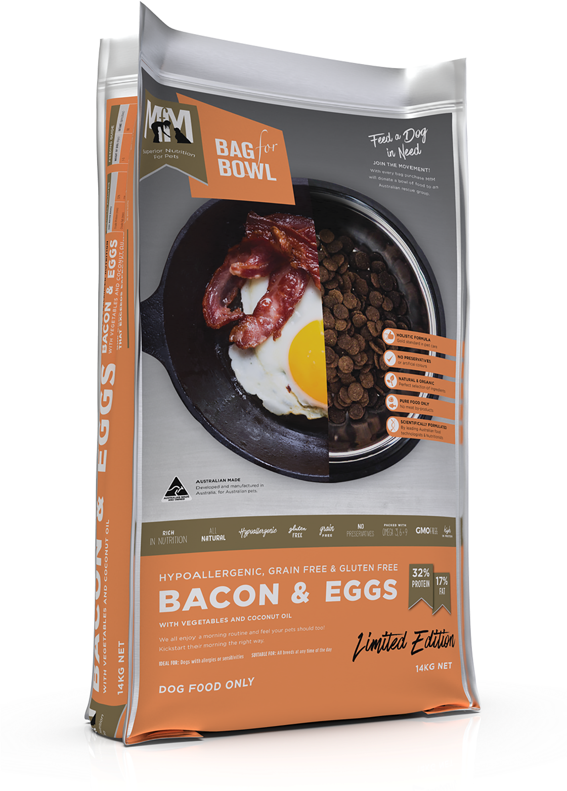 Baconand Eggs Dog Food Packaging PNG Image