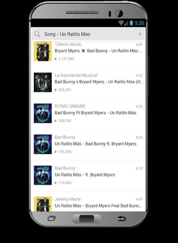 Bad Bunny Featured Songs Mobile Screen PNG Image