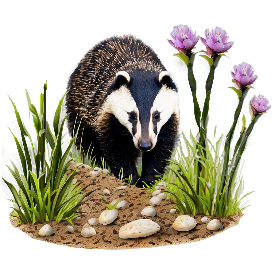 Badger In Natural Habitat Png Tfh33 PNG Image