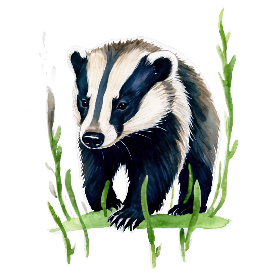 Badger In Watercolor Png 2 PNG Image