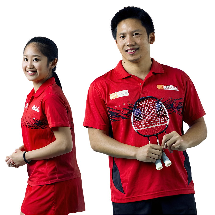 Badminton Doubles Team Png Bre PNG Image