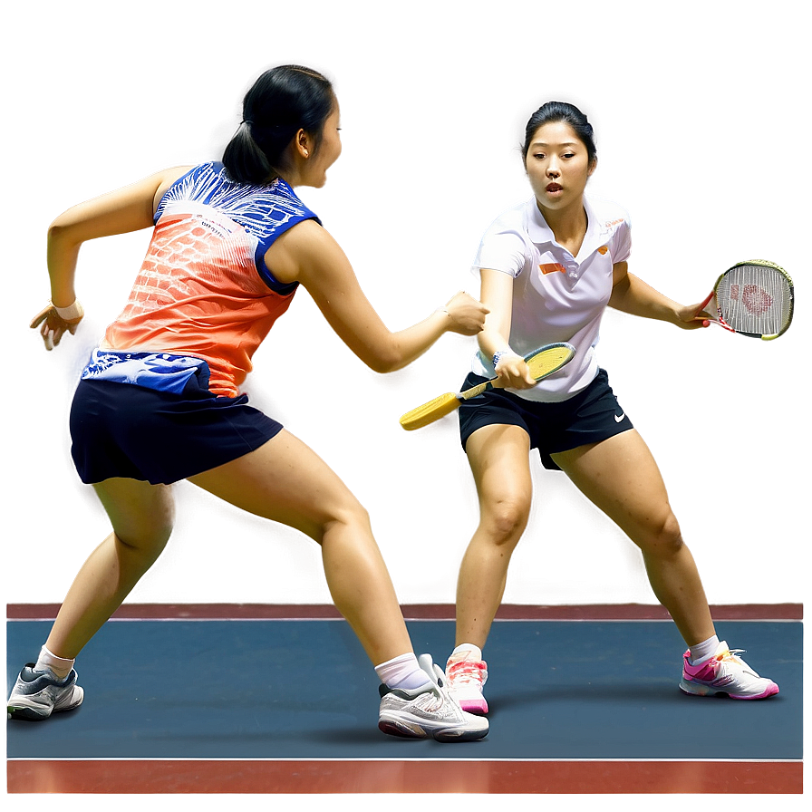 Badminton Doubles Team Png Efb PNG Image