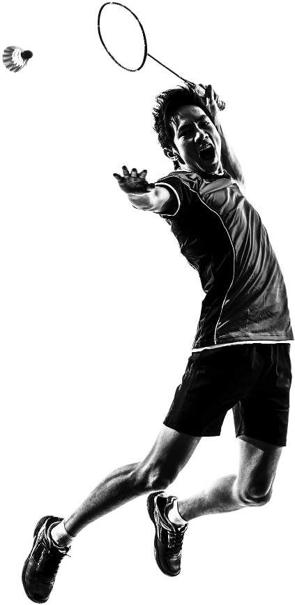 Badminton Player Jumping Smash PNG Image