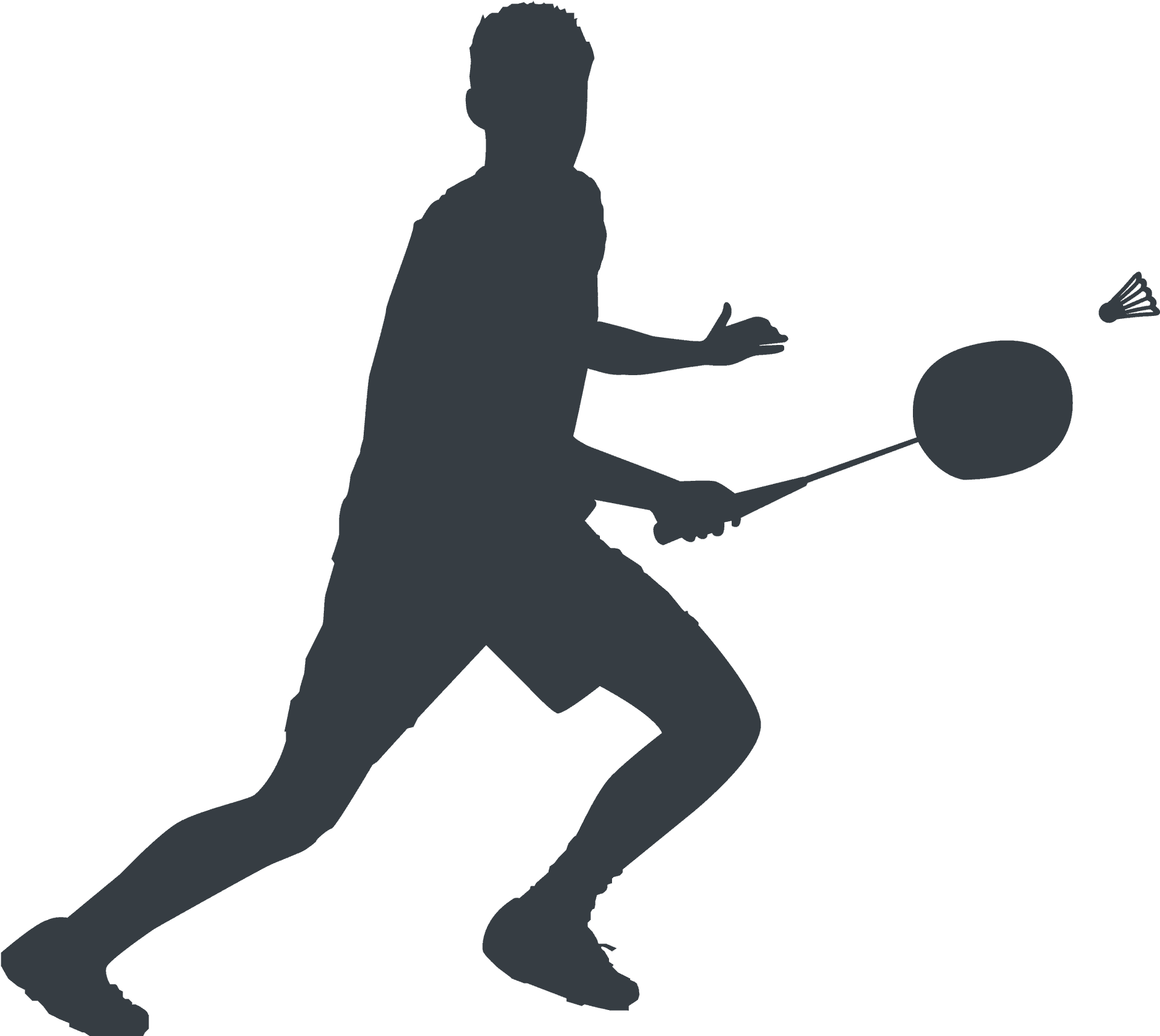 Badminton Player Silhouette PNG Image