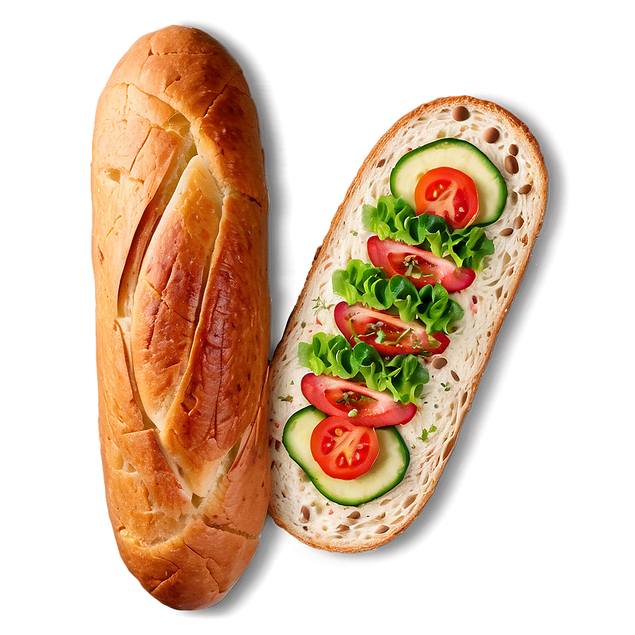 Baguette With Salad Png 05252024 PNG Image