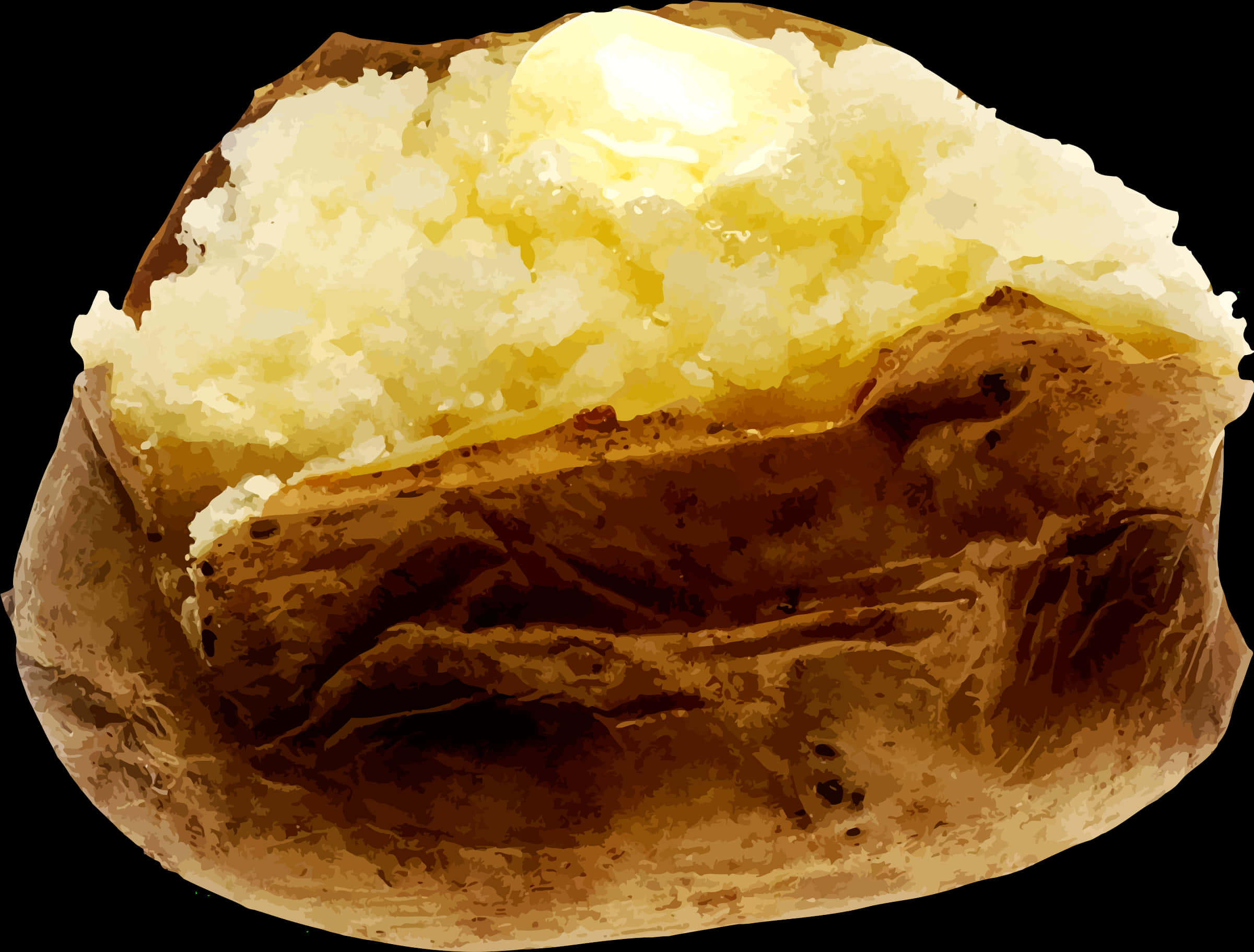 Baked Potatowith Butter PNG Image