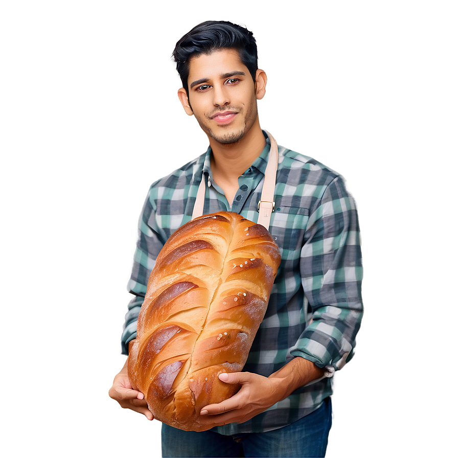 Baker With Baguette Png Khk38 PNG Image