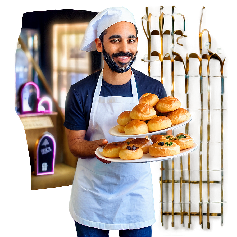 Baker With Pastries Png 13 PNG Image