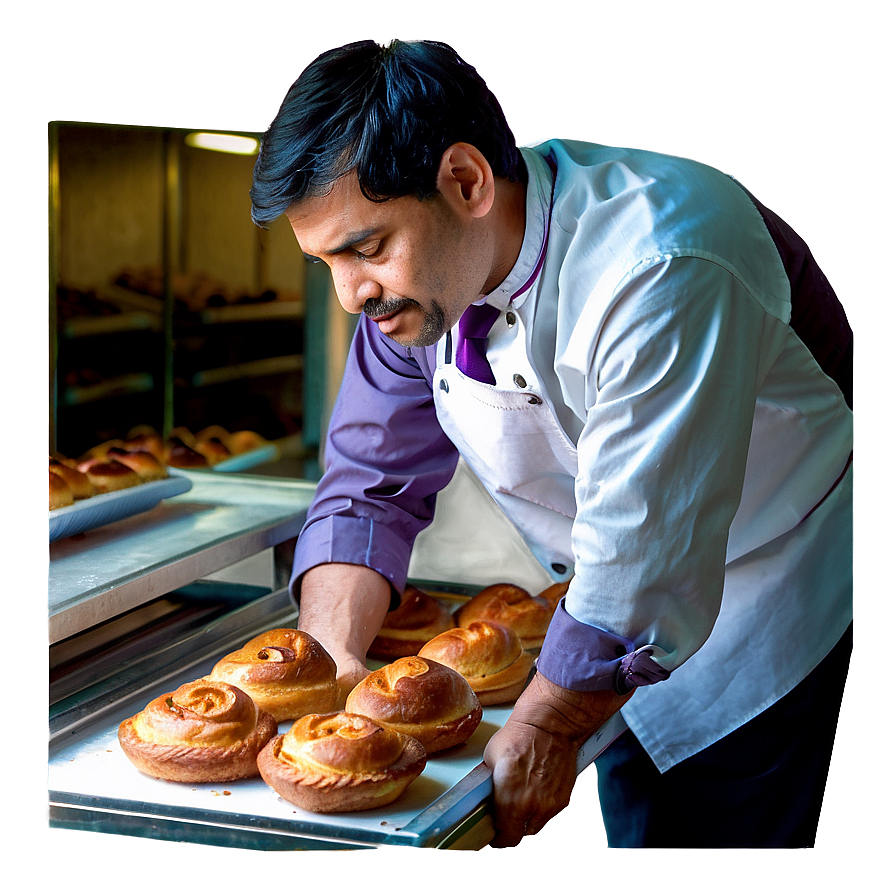 Baker With Pastries Png 6 PNG Image