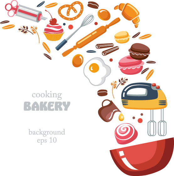 Bakery Ingredientsand Utensils Illustration PNG Image