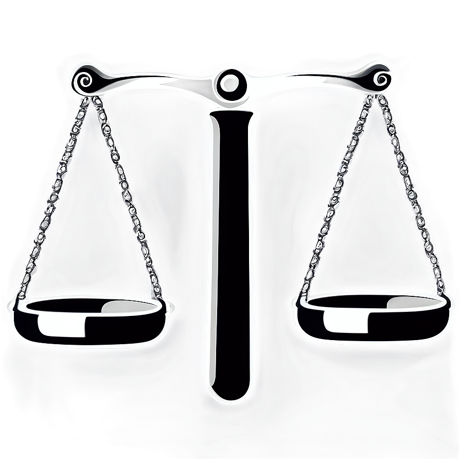 Balance Scale In Black And White Png Xlp79 PNG Image