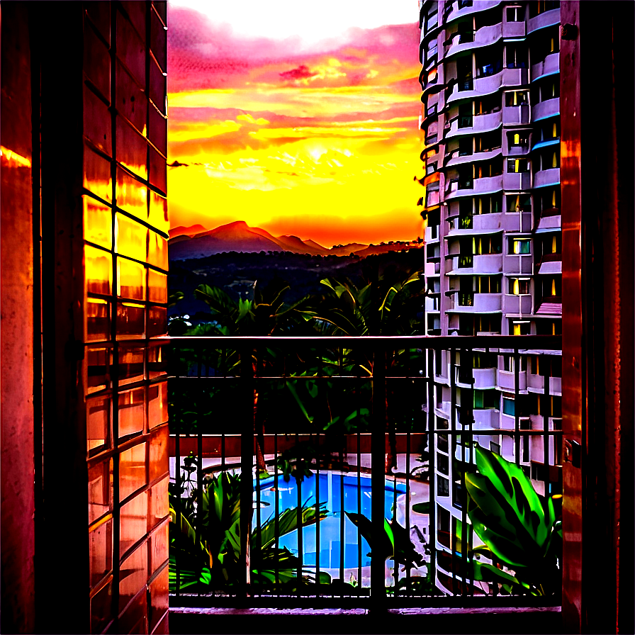 Balcony View Sunset Png Yfh60 PNG Image