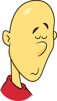 Bald Cartoon Character Red Collar PNG Image