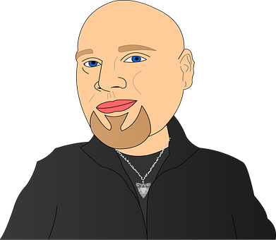 Bald Cartoon Man Portrait PNG Image