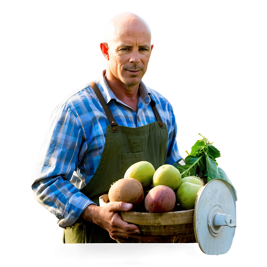 Bald Farmer Working Png Qqn35 PNG Image