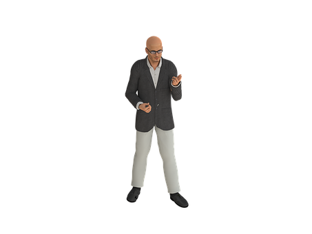 Bald_ Man_in_ Suit_ Gesturing PNG Image