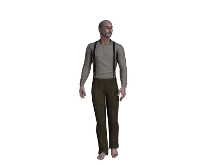 Bald Manin Casual Attire PNG Image