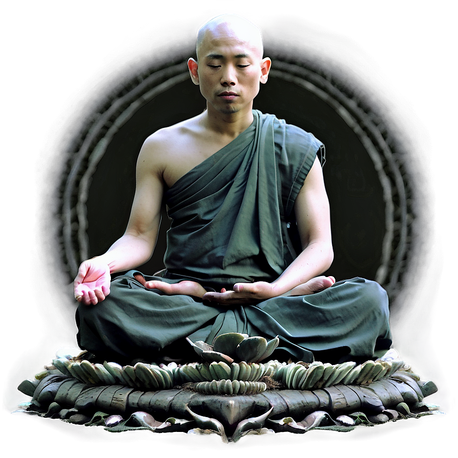 Bald Monk Meditating Png 65 PNG Image