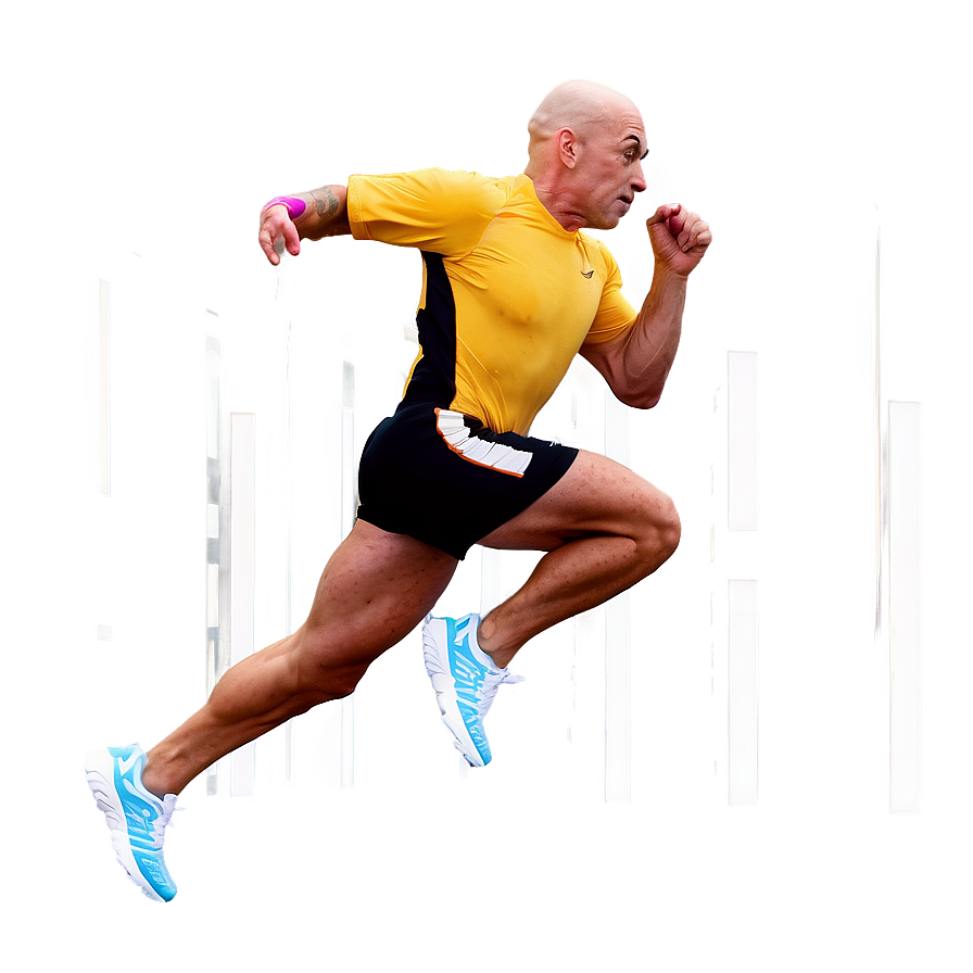 Bald Runner Sprinting Png Egx78 PNG Image