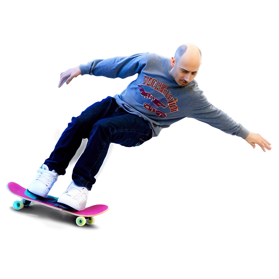 Bald Skateboarder Png Xle34 PNG Image