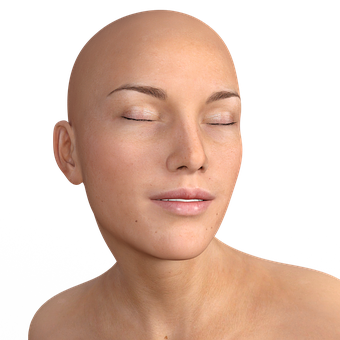 Bald Woman Portrait3 D Render PNG Image