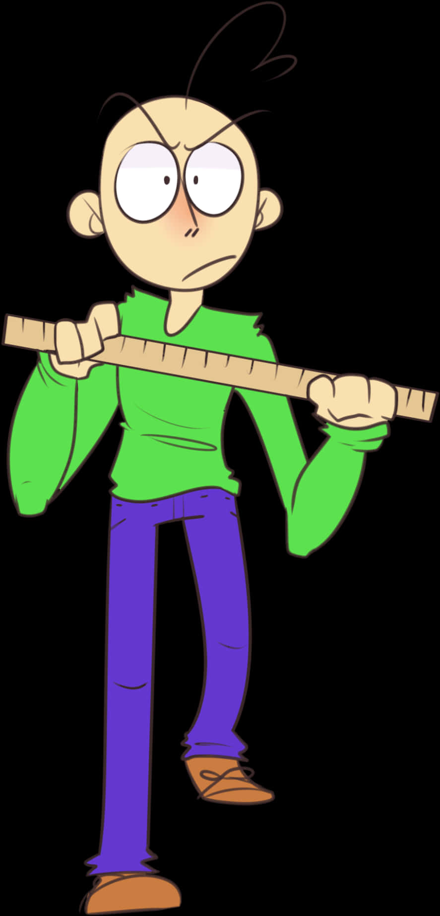 Baldi Cartoon Character Holding Ruler PNG Image