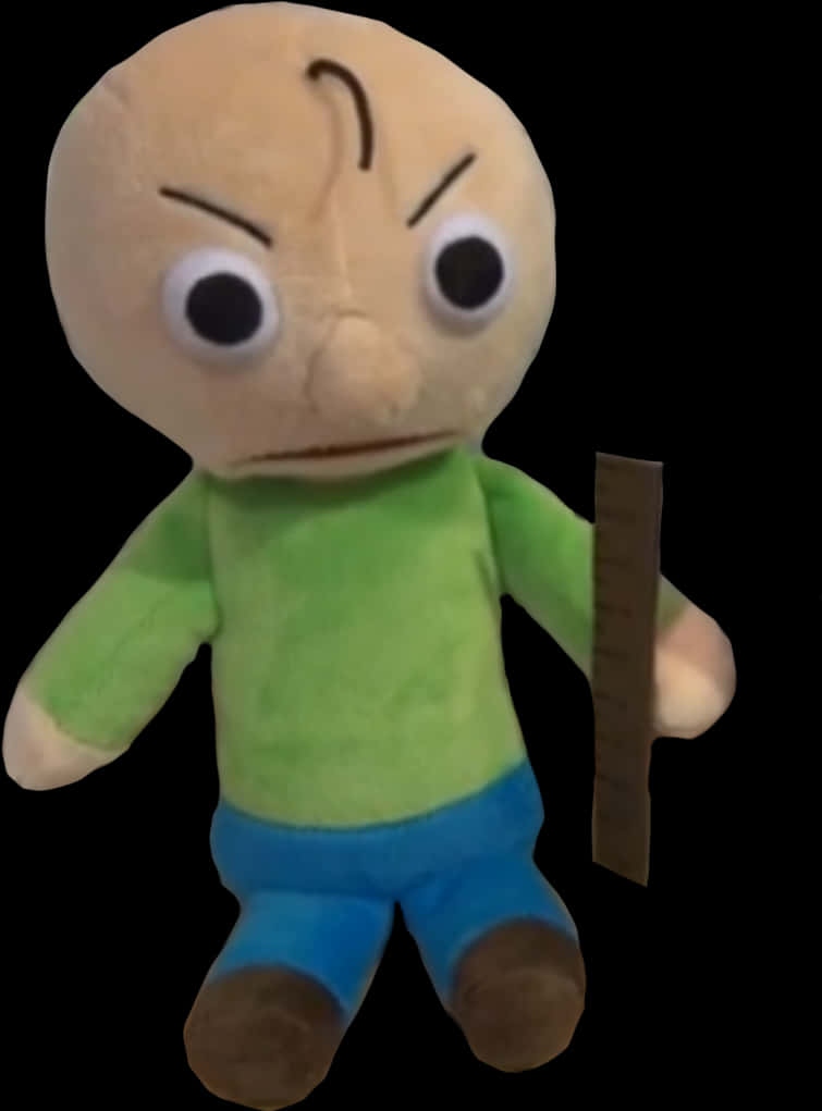 Baldi Plush Toy With Ruler PNG Image