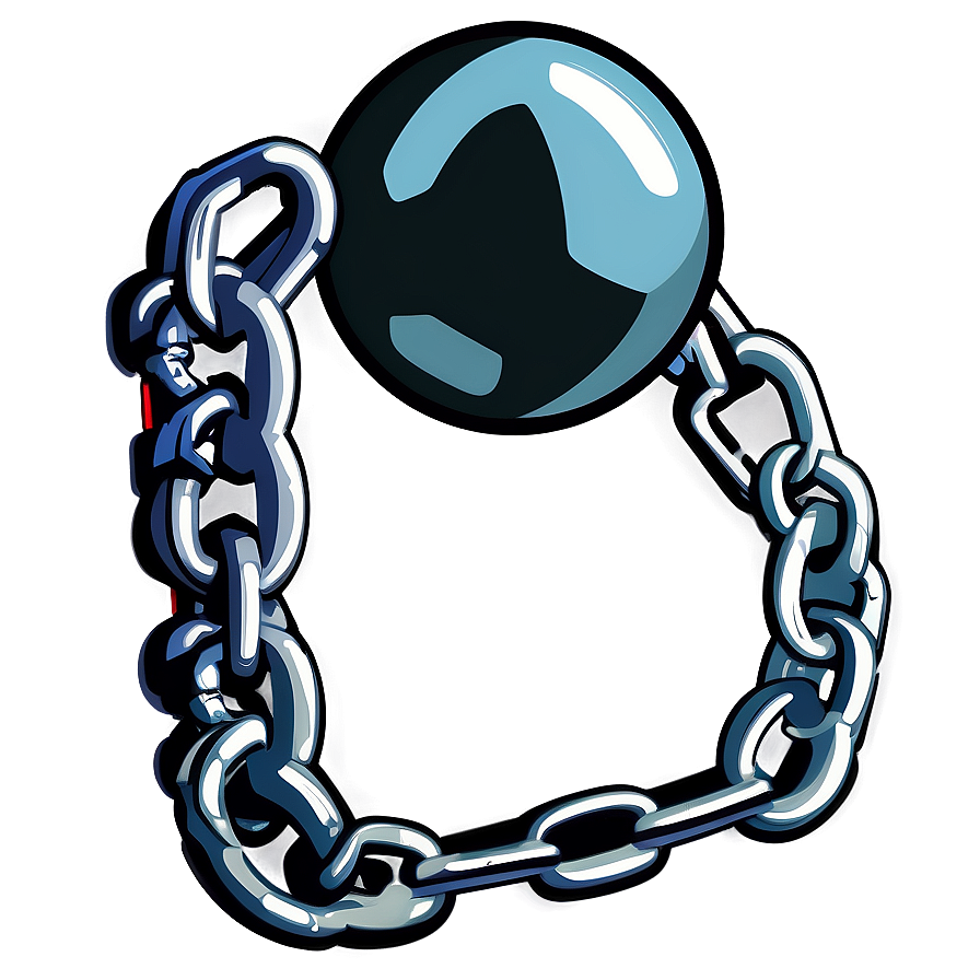 Ball And Chain Flat Design Png 06282024 PNG Image