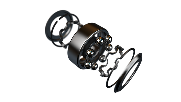 Ball Bearing Assemblyon Black Background PNG Image