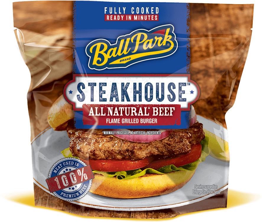 Ball Park Steakhouse Burger Packaging PNG Image