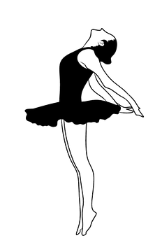 Ballerina Silhouette Outline PNG Image