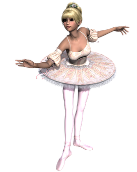 Ballerina3 D Model Pose PNG Image