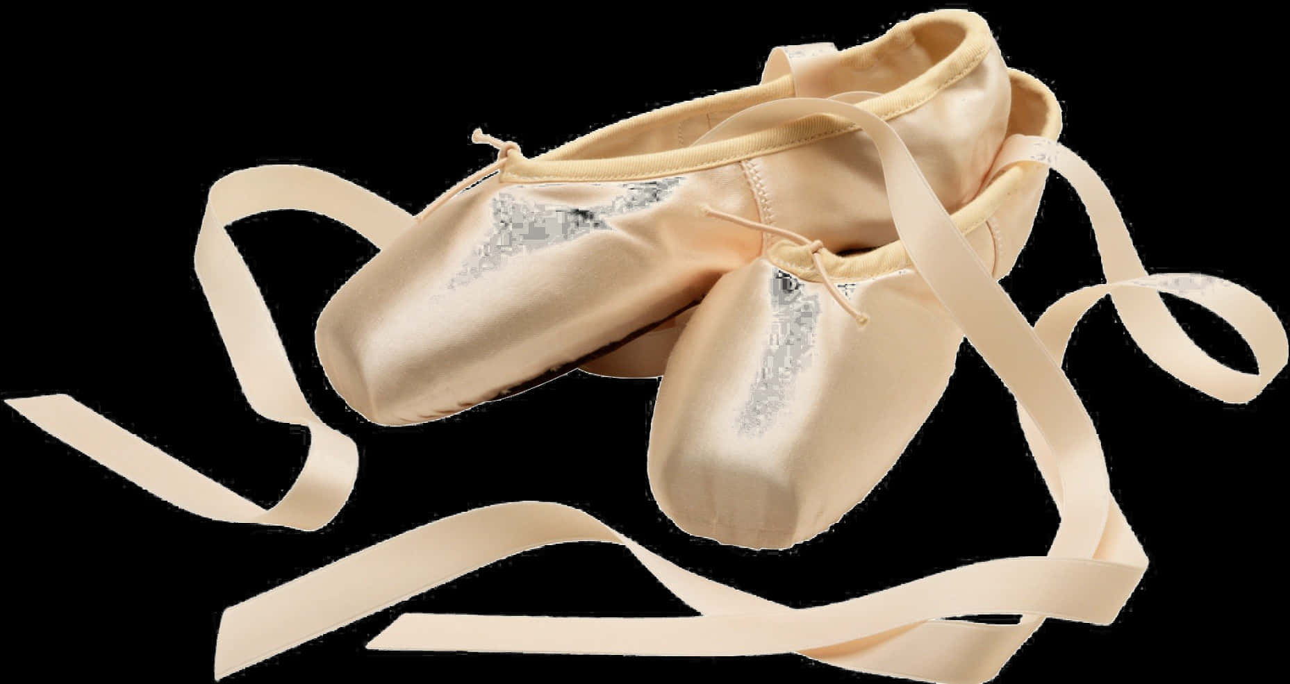 Ballet Pointe Shoes Black Background PNG Image