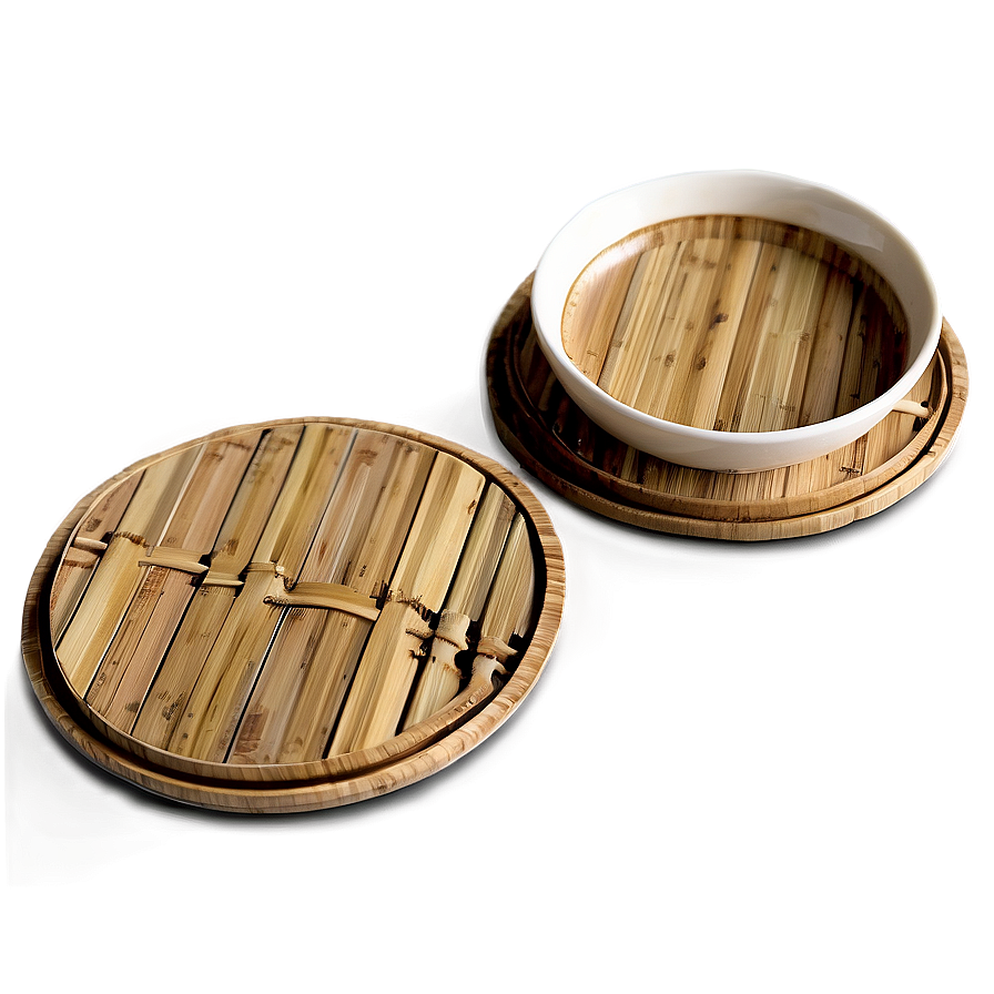 Bamboo Coaster Set Png 06252024 PNG Image