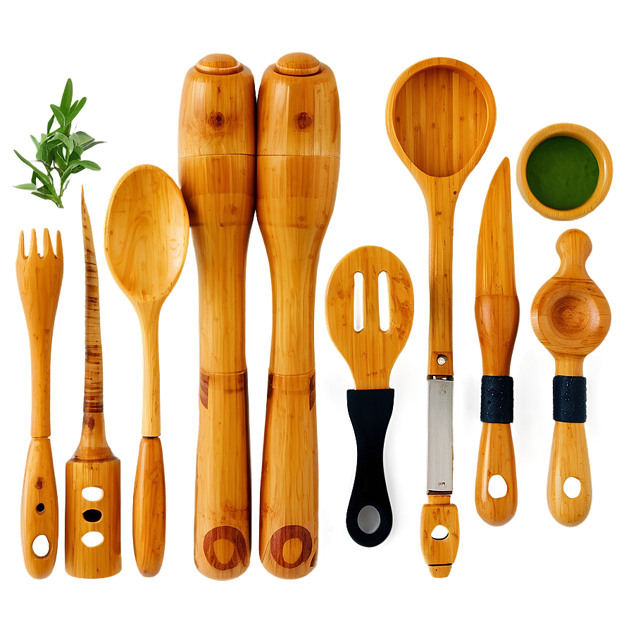 Bamboo Cooking Set Png 06292024 PNG Image