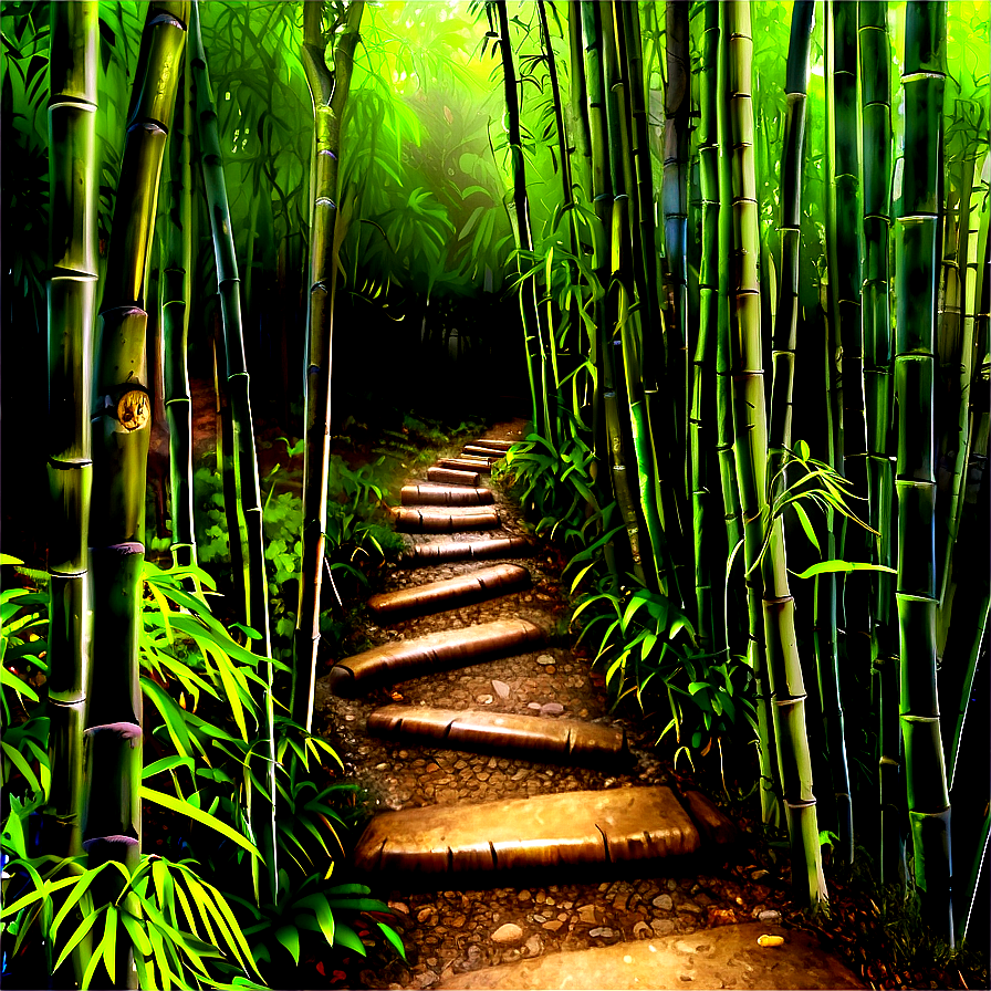 Bamboo Forest Path Png 7 PNG Image