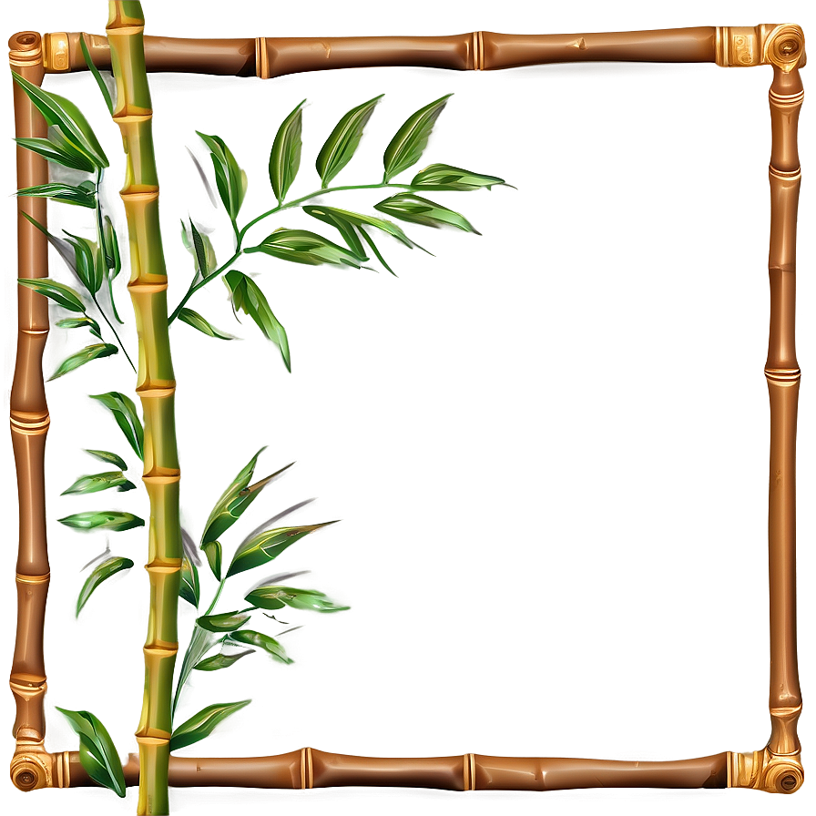 Bamboo Frame Border Png Ngn PNG Image