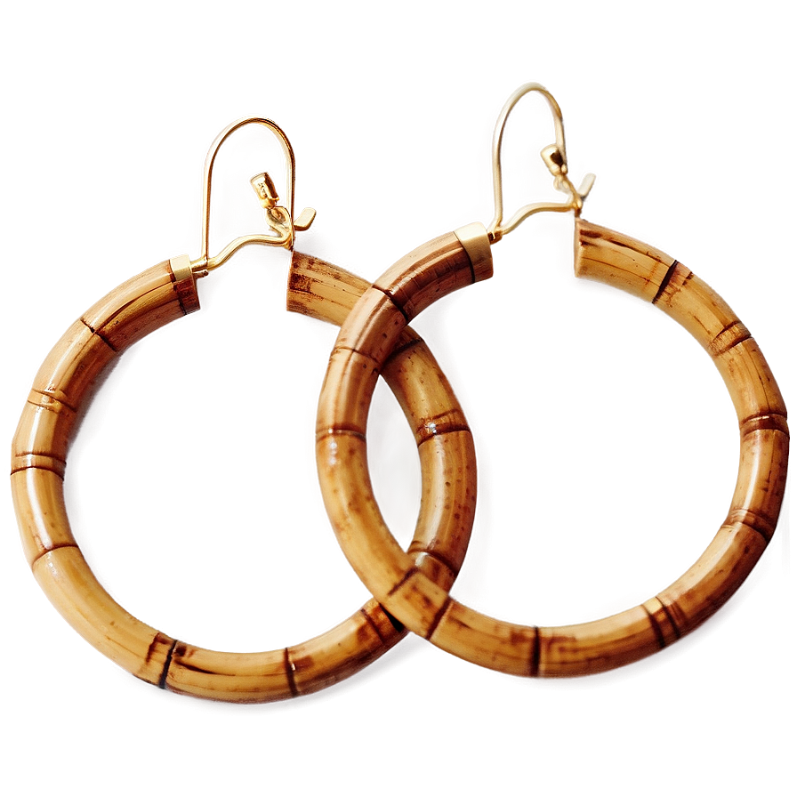 Bamboo Hoop Earring Png 05252024 PNG Image