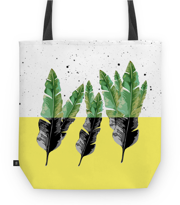 Banana Leaf Tote Bag Design PNG Image