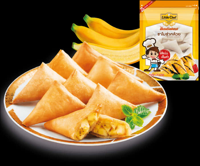 Banana Samosas Product Advertisement PNG Image