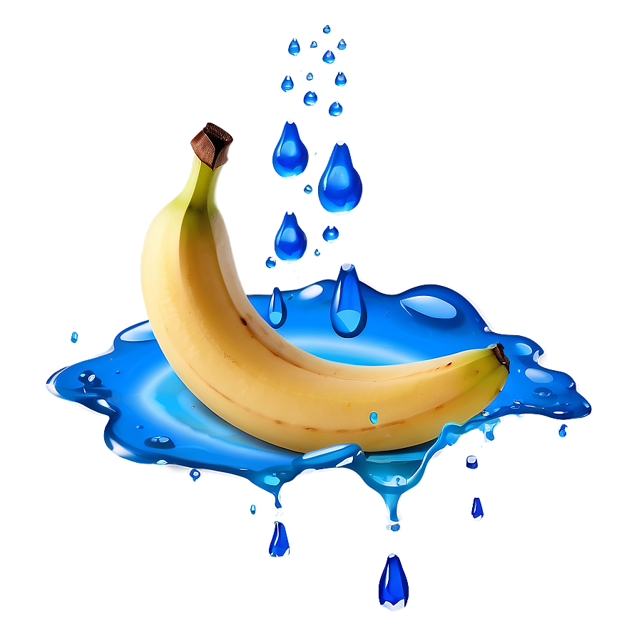 Banana With Drops Water Png Tvd PNG Image