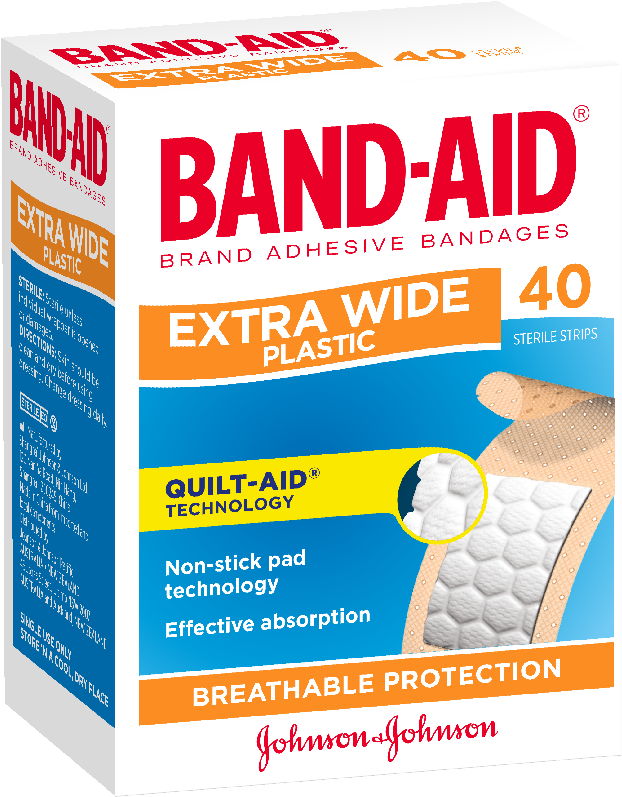 Band Aid Extra Wide Adhesive Bandages Box PNG Image