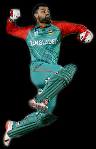 Bangladesh Cricket Player Diving Catch PNG Image